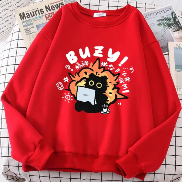Cute Cat Print Hoodie for men and women.