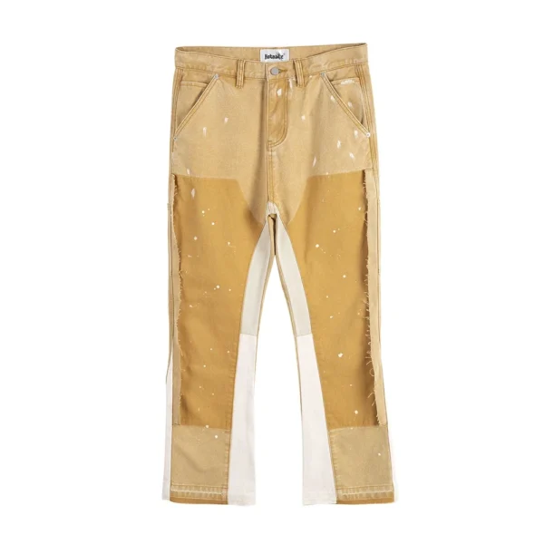 Speckled ink micro flare jeans