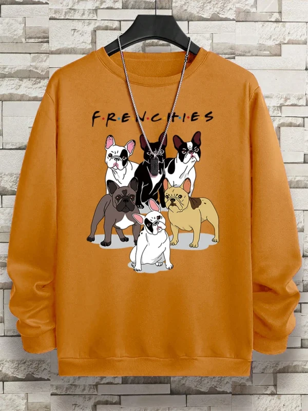 Oversized French Bulldog hoodie for men and women