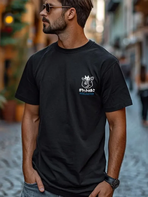 Japanese Kanji Cat Hip Hop T-Shirt for Men & Women