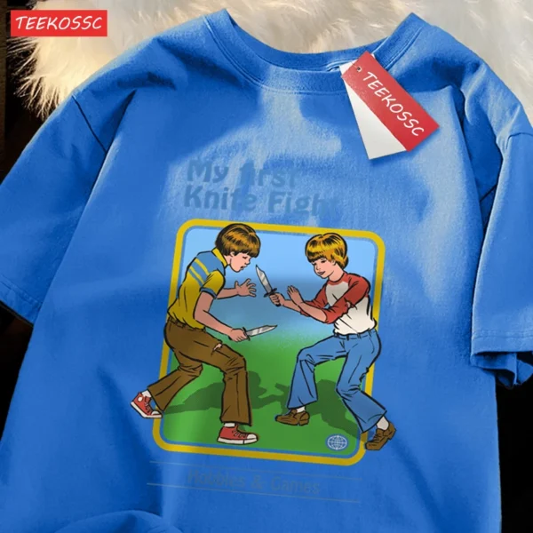 Funny Knife Fight graphic t-shirt