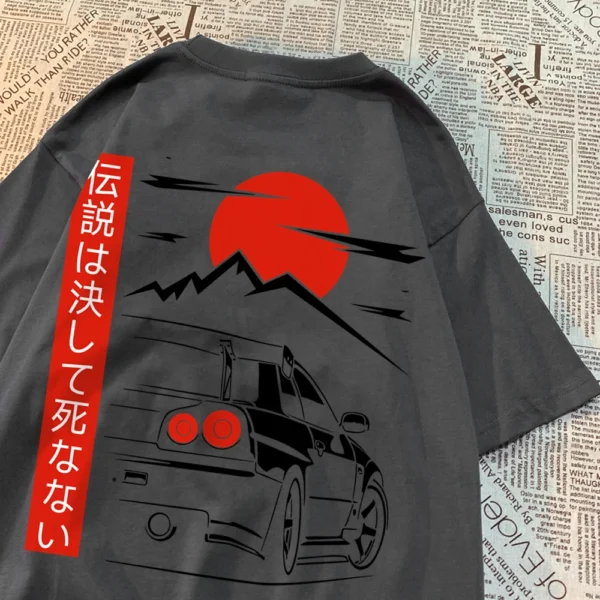 Men's oversized Japanese car graphic t-shirt