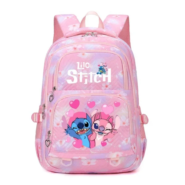 Large capacity nylon Stitch backpack with vibrant anime print