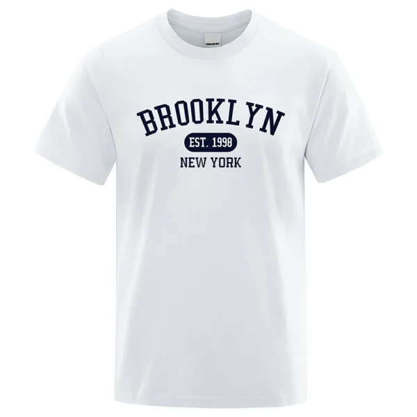 Brooklyn Est. 1998 NYC Letter Print Unisex Cotton T-Shirt