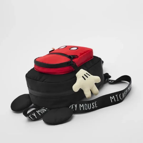 Official Disney Mickey Mouse kids school backpack with vibrant cartoon print and cute character charms.
