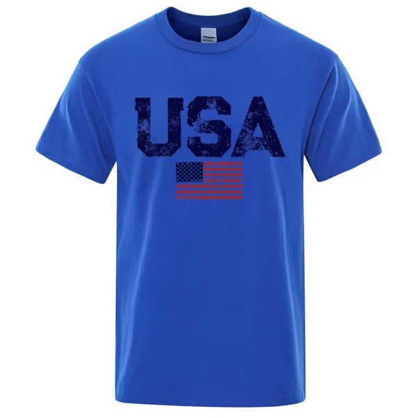 Vintage USA flag print men's t-shirt
