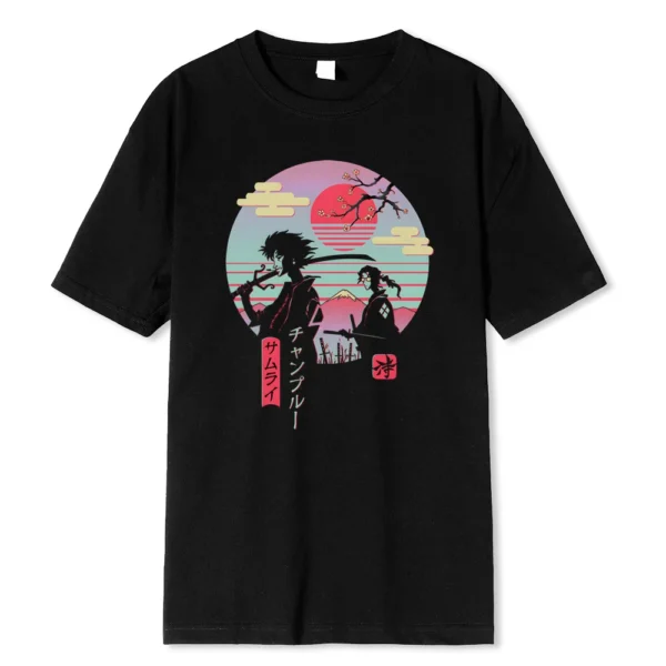 Japanese Samurai Hip Hop T-Shirt - Men's Summer Cotton Tee