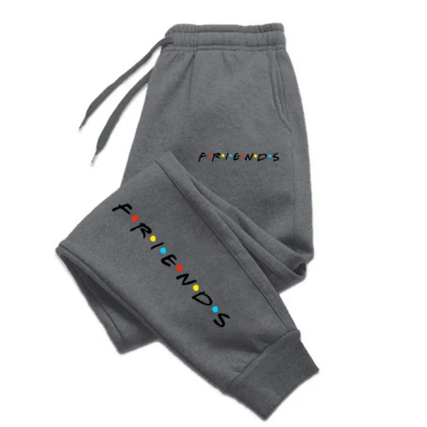 Friends letter print baggy sweatpants for men and women. Y2K style.