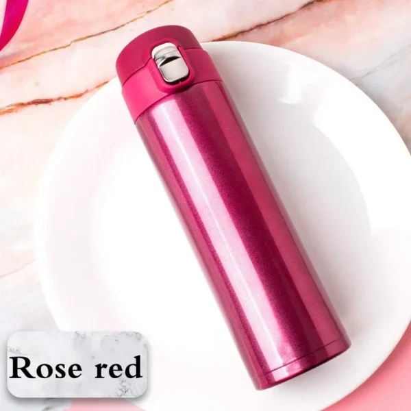 500ml stainless steel vacuum flask thermos with push-button bouncing lid open