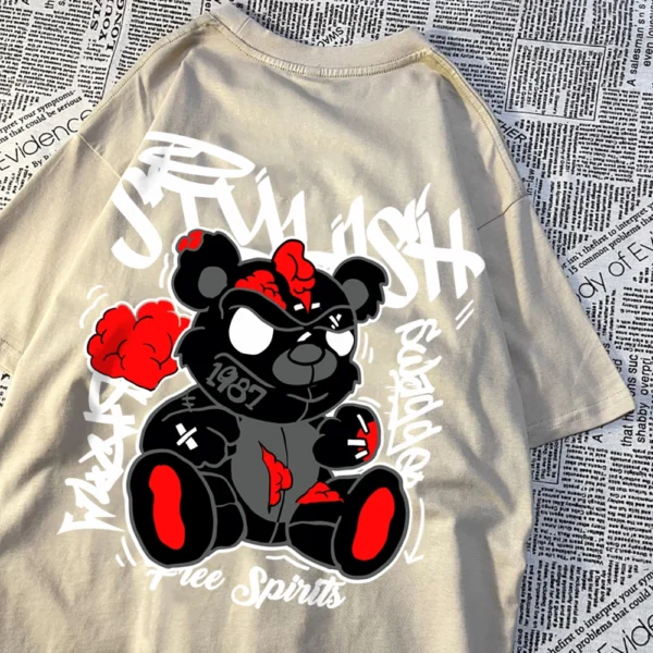 Exploding Puppet Bear graphic t-shirt for men and women.