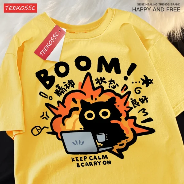 Front view of the Good Mental State oversized unisex cotton cartoon tee.