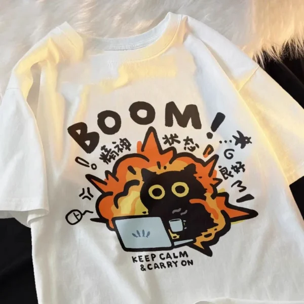 Kawaii graphic t-shirt with 'Good Mental State' text and cartoon design