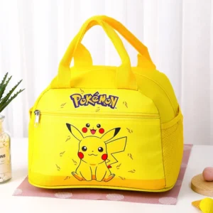 Yellow Pikachu insulated lunch bag with handle