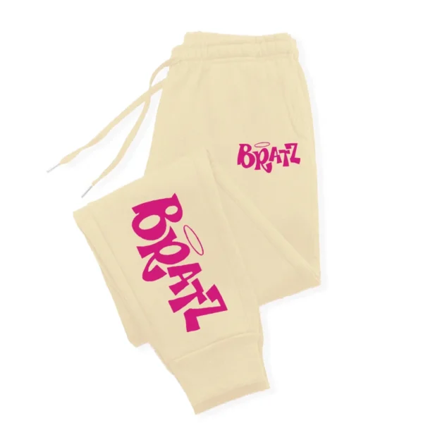 Bratz pink letter print sweatpants for women.