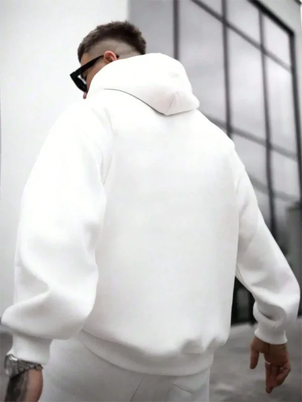 Men's casual loose fit fleece hoodie sweatshirt with a Japanese cartoon graphic print on the front.