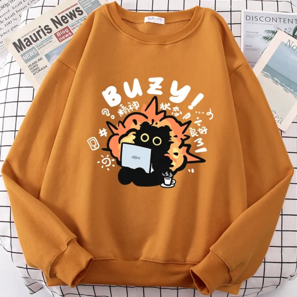 Cute Cat Print Hoodie for men and women.