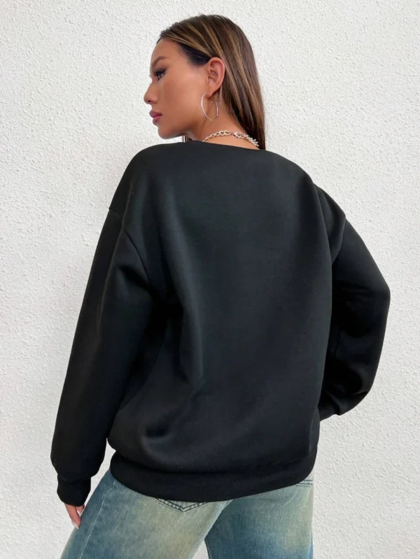 Women's loose fit fleece-lined hoodie sweatshirt with 'California Yourself' letter print on the front.