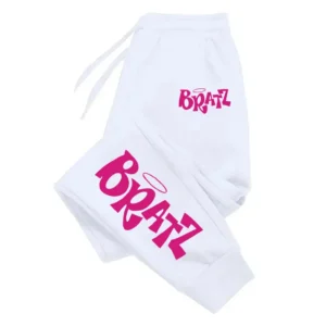 Bratz pink letter print sweatpants for women.