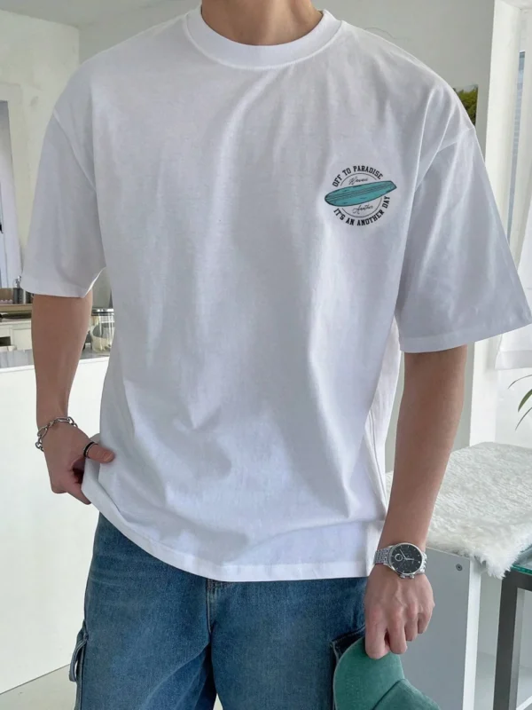 Paradise Found Men's Breathable Cotton Summer T-Shirt