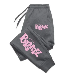 Unisex sweatpants in pink featuring a Bratz character print
