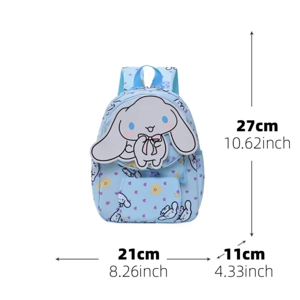 Official MINISO Cinnamoroll large capacity blue & white nylon backpack for kids and students featuring the cute Sanrio character.