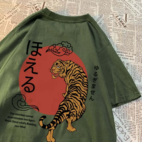 Men's oversized "Two Tigers" graphic t-shirt.