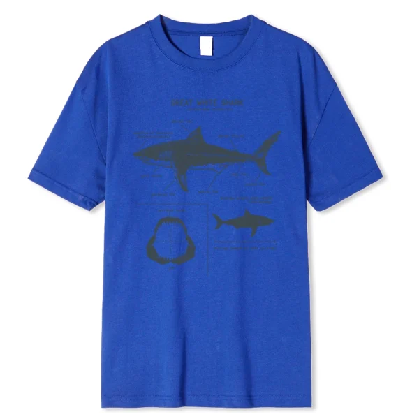 Men's white Great White Shark anatomy t-shirt