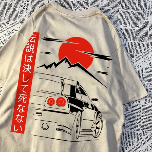 Men's oversized Japanese car graphic t-shirt