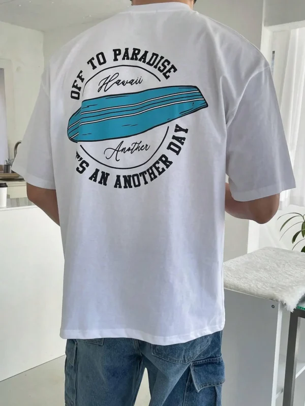 Paradise Found Men's Breathable Cotton Summer T-Shirt