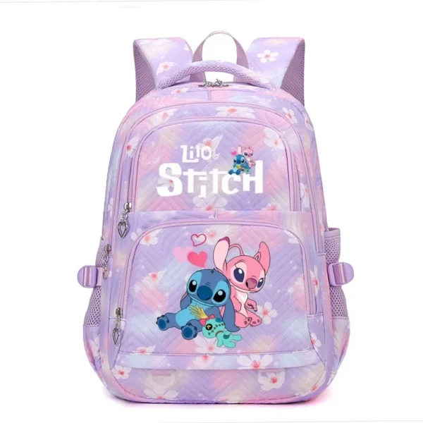 Large capacity nylon Stitch backpack with vibrant anime print
