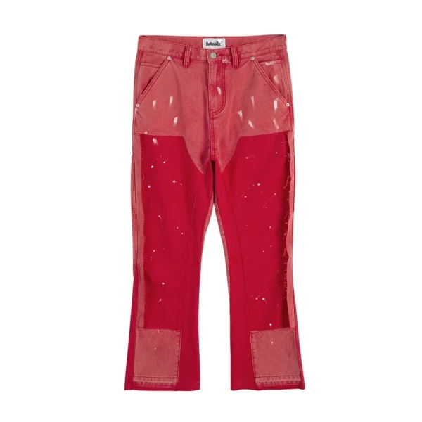Speckled ink micro flare jeans