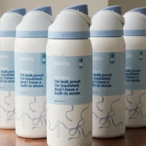 Stainless steel vacuum insulated thermos bottle for keeping drinks hot or cold.