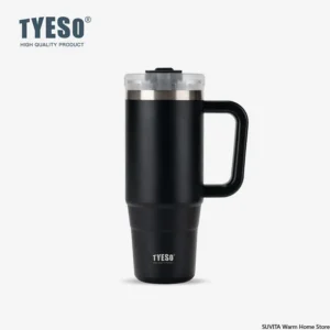 Tyeso 30oz/40oz insulated stainless steel tumbler mug with handle and straw.