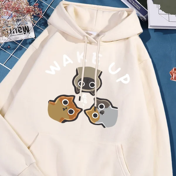Wake Up 3 Onlookers of Cats Fleece Hoodie