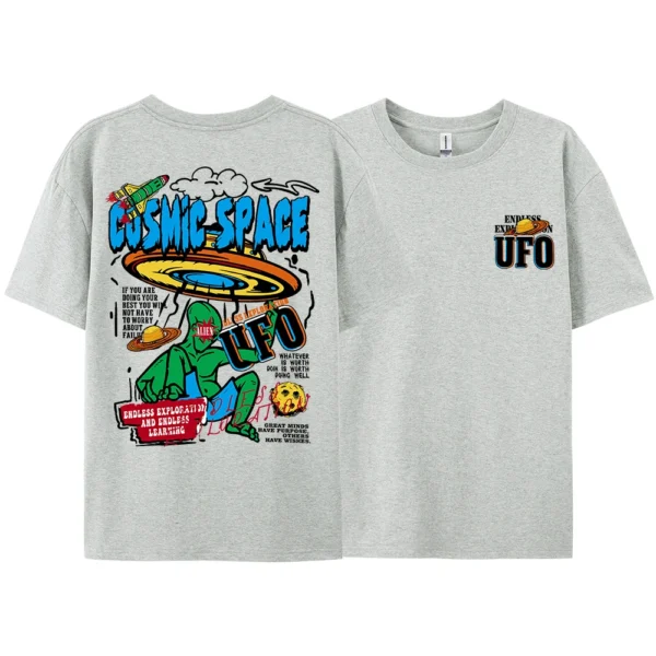 Men's oversized alien UFO graphic t-shirt