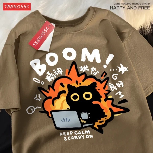Front view of the Good Mental State oversized unisex cotton cartoon tee.