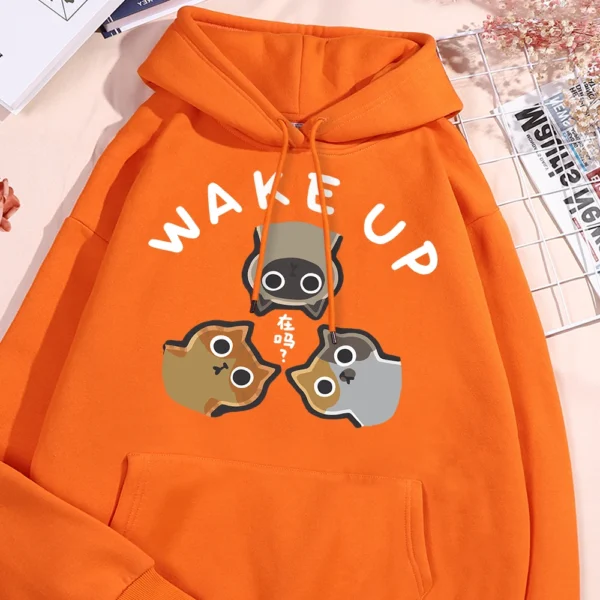 Wake Up 3 Onlookers of Cats Fleece Hoodie