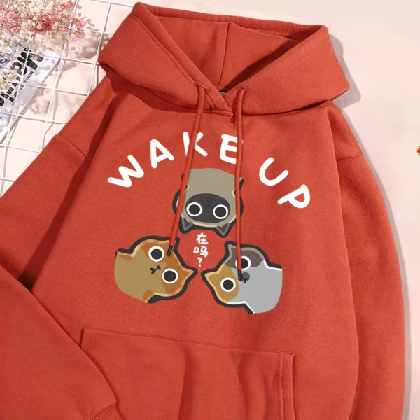 Wake Up 3 Onlookers of Cats Fleece Hoodie