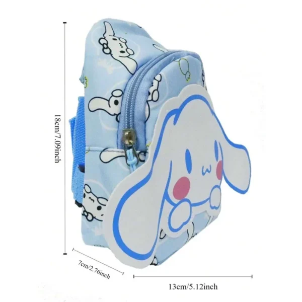 Official MINISO Cinnamoroll large capacity blue & white nylon backpack for kids and students featuring the cute Sanrio character.