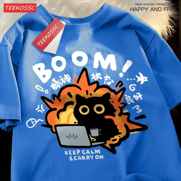 Front view of the Good Mental State oversized unisex cotton cartoon tee.