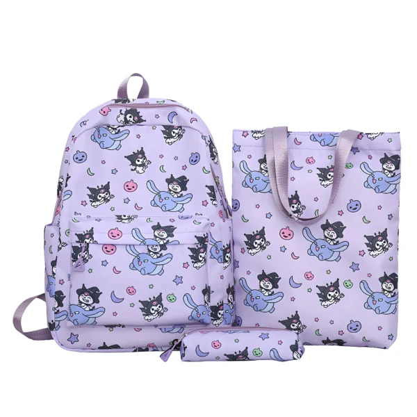 MINISO Sanrio 3pc backpack set with Cinnamoroll & Hello Kitty print