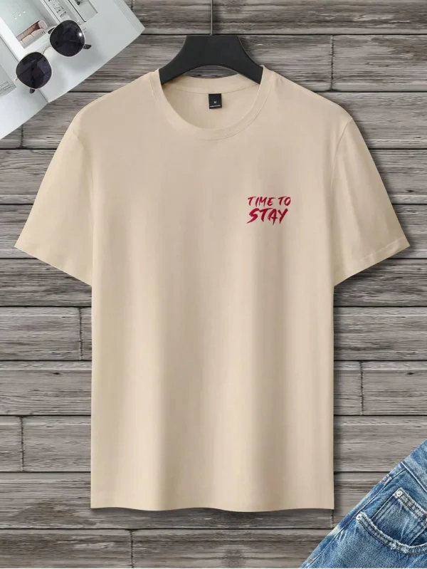Seek Anticipated Gaze Men's Breathable Cotton T-Shirt - Loose Fit Summer Tee
