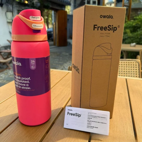 32 oz insulated stainless steel water bottle tumbler with straw lid