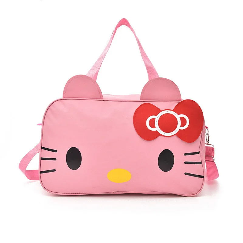 MINISO Hello Kitty large capacity Oxford travel duffel bag for women's short trips and sports.