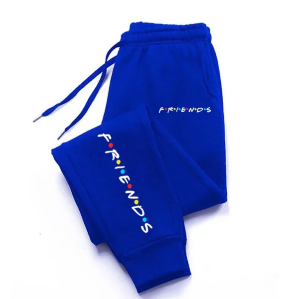 Friends letter print baggy sweatpants for men and women. Y2K style.