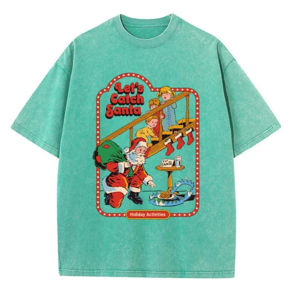 Women's "Let's Catch Santa" Summer Graphic T-Shirt