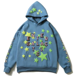 Retro Star Print Fleece Hoodie for Fall & Winter