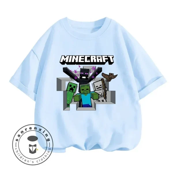 Cute girls t-shirt with colourful pixel art block-style graphic