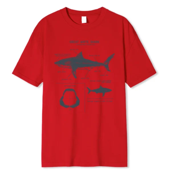 Men's white Great White Shark anatomy t-shirt