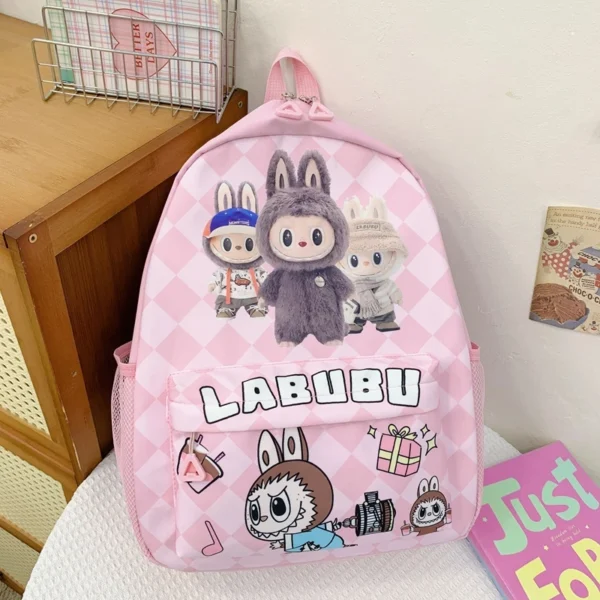 MINISO Labubu large capacity cute cartoon school backpack in nylon.